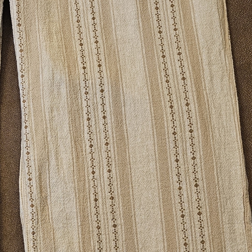 Briggs Elastic Waist Tan Stripe Pull-On Linen Blend Wide Leg Palazzo Pants Sz L - Picture 6 of 13